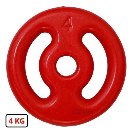 Anilha Emborrachada Fitness 4 Kg Vermelha