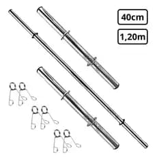 Kit Barras Fitness 40cm e Barra 1.20m com Presilhas Treinar Musculação Body Pump, Barra Academia