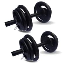 Halter De Ferro 8kg O Par + Barra 40cm Preta