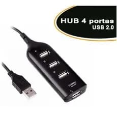 Cabo com 4 portas hub usb 2.0 rápidas extensão plug and play