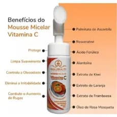 Mousse Micelar Vitamina C/ Pele Normal Limpeza Profunda
