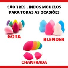 Kit 1 / 3 / 12 Esponjas Para Maquiagem ou Corretivo modelos Gota Blender ou Chanfrada Make Acessório