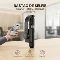 Bastão de Selfie Tripé Bluetooth A'Gold SLF-08 com Controle Remoto e Rotação 360° – Profissional e Retrátil