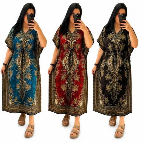 Kaftan longa indiana/Vestido longo indiano/Moda praia/kafta indiano