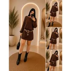 Macaquinho Feminino Manga Longa Com Camadas Duna Soltinho inverno moda outono