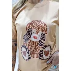 Blusa tshirt feminina ursinho you make me style 100% algodão M