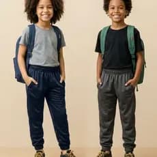 Uma Calças Infantil Ou Kit 2 Calças Com Bolsos Elástico Costura Reforçada Calça Para Criança