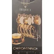 Conjunto  Xícaras 80 Ml Para Café Com Suporte Dourado .