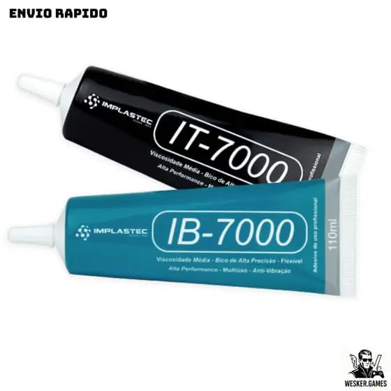 Cola P/ Tela e Componentes de Celular, joias, etc - Preta IT7000 Ou Transparente IB7000 110ml - Bico de precisão