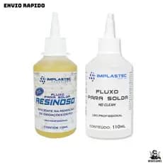 Fluxo de Solda Profissional Implastec – Resinoso com Breu + Líquido No Clean 110ml Eletrônica