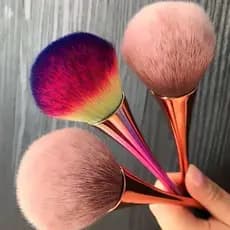Pincel Largo Ouro Rosa para Base/Pó / Blush / Ferramenta de Maquiagem Profissional Muito Macio