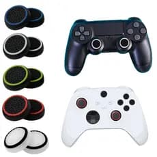 Par de Grip Borracha Silicone Botão Xbox 360 Ps4 Ps3 Wii Controle Gamer Protetor Analógico Xbox One PS5