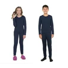 Conjunto Infantil Roupa Térmica Inverno Pele Unissex Azul E Preto