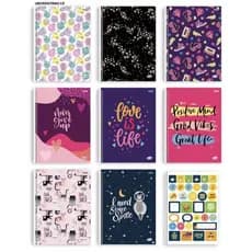 CADERNO UNIVERSITÁRIO 1 MATÉRIA CAPA DURA 96FLS – KBOM FEMININO