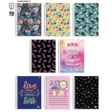 CADERNO UNIVERSITÁRIO 10 MATÉRIAS CAPA DURA 160FLS – BOM D+ FEMININO
