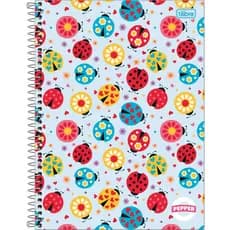 Caderno Espiral Capa Dura Universitário 10 Matérias Pepper Feminino 160 Folhas - Sortido