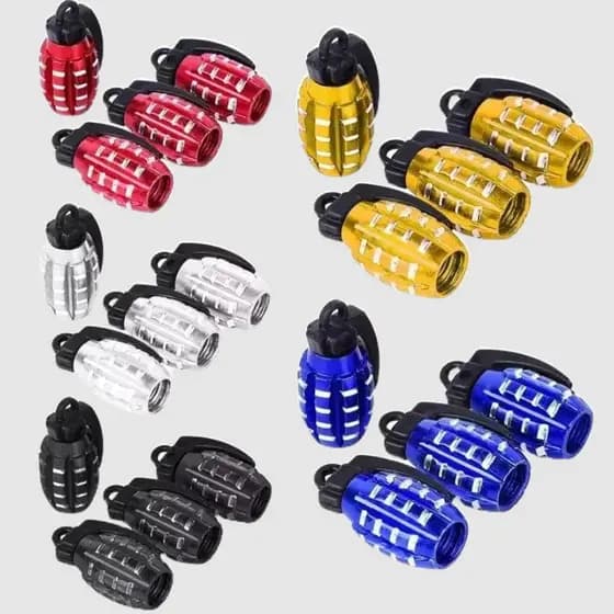 Kit 2 Pares Tampa de Válvula Para Pneu de Carro Moto Bicicle