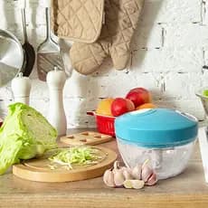 PRATICIDADE,VELOCIDADE E CONFORTO NA SUA COZINHA!PIQUE,MISTURE E PREPARE  EM SEGUNDOS!Processador de alimentos manual
