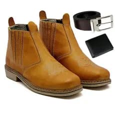 kit Bota Botina Unisex Bota Country Couro Legítimo  + Cinto + Carteira