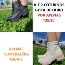 Kit 2 Pares Coturno Feminino Confortável Estiloso Solado Tratorado Outono Inverno Moda Casual