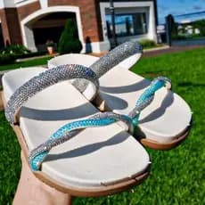 Sandália Papete Infantil Menina Birken Strass Confortável Estilosa Casual Moderna Brilho Delicada