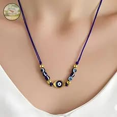 Colar Olho Grego Azul Amuleto Proteção Estilo Inox Amuleto Dourado Atração Positiva