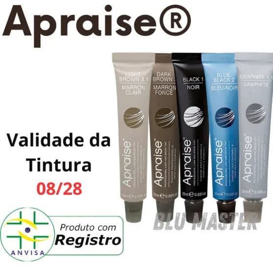 Tintura Apraise Para Sobrancelhas Cilios Barba Tinta Apraise 20ml Pintar Tingir