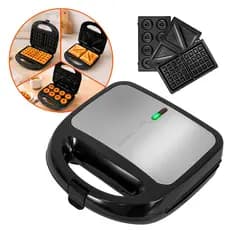 3 Em 1 Portátil Sanduicheiras Waffle Donuts Fast Antiaderente 110V/220V