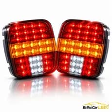 Par Lanternas Traseiras Marmita Led Bivolt 12-24v Ford E Volks Vw full led