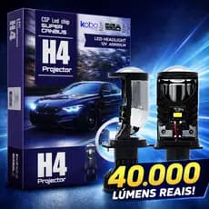 Lâmpada LED H4 Projetor FAROL FORTE 40000LM 300W 6500K Canbus Super Branca CARRO E MOTO FORTE