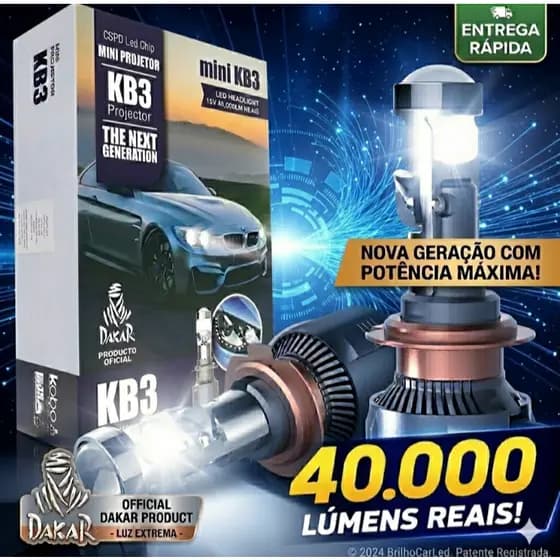Lâmpada 300w 40.000 LM Led Mini Projetor Canhão HB4 C/ Canbus Plug And Play