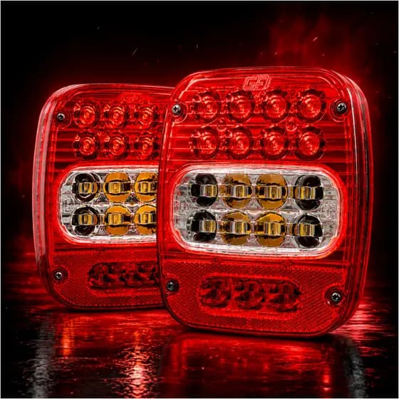 Par Lanterna Traseira Marmita Led Caminhão Ford Cargo Worker 12v, 24volts full led