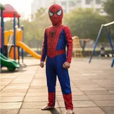 Fantasia Infantil Do Homem Aranha Menino Longa Mascara de Pano Roupa Infantil