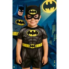Fantasia Do Batman Curta Com Mascara De E.V.A Roupa Infantil Sem Enchimento