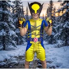 Fantasia Infantil Do Wolverine Com Mascara e Garra De E.V.A
