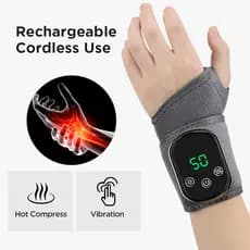 Pulseira Elétrica Com Compressa Quente E Massagem Para Túnel Do Carpo , Suporte As Mãos Artrite , Tendinite , Entorse ,