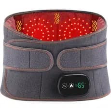 Almofada De Aquecimento Sem Fio Para Massageador Lombar , Com 3 Modos E Vibração , Cinta De Apoio Terapia Luz Vermelha Recarregável