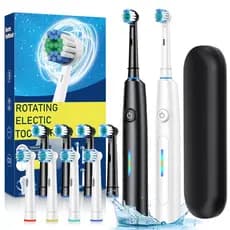 Escova De Dentes Elétrica Rotativa Para Adultos Com 4 Cabeças De Substituição , Limpeza Profunda De 5 Modos E Temporizad