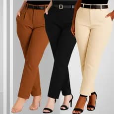 Calça Feminina Social Alfaiataria Elegante Cintura Alta Moda Executiva Casual Confortável Look Moderno