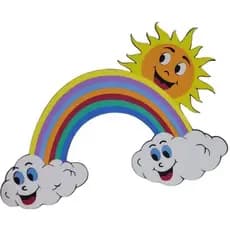 Painel Arco íris, nuvem e sol em Eva Decoração 78x57 cm Envio Imediato.