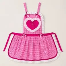 Avental Junino Feminino Oxford Xadrez Rosa Pink Tamanho Único 90 cm de cintura+ faixa para amarrar