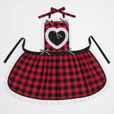 Avental Junino Flanelado Xadrez Vermelho Tamanho GG Manequim 48 106 cm de cintura + faixa São João Arraiá