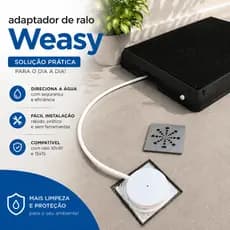 Adaptador Ralo Weasy Banheiro Sanitario Pet Anti Odor 10x10 15x15