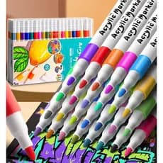 Kit 12/24/36 Caneta Tipo Posca Colorida Cerâmica Madeira Metais Tecido Tênis