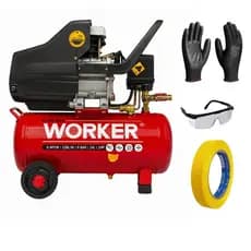 Compressor de Ar 24L 2HP  Pintura Calibrar Pneu 116 PSI Portátil com Rodas