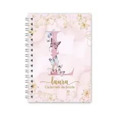 Caderneta De Vacinação Menina Personalizada C/ Nome - Floral 01