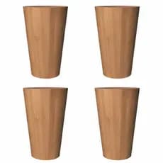Kit Jogo 4 Pés Palito Com Parafuso e Sapata de 15cm Perna Para Móveis Pinus