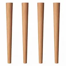 4 Pés Palito 15cm + 4 Chapinhas + 4 Sapatas + 20 Parafusos Pinus