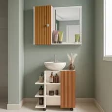 Kit Para Banheiro Espelheira Genova + Gabinete Classic - JM3 Móveis
