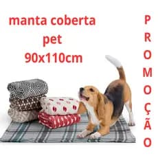 1, 2 ou 5 Cobertor Manta Pet Microfibra 90x110cm GRANDE - Cores Sortidas para cachorros e gatos